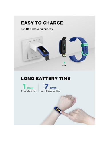 Rastreador de Fitness BIGGERFIVE BF160 para Niños 5-15 Años