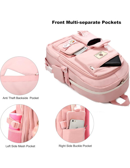Mochila Antirrobo Rosa para Laptop 15.6" Gbp0001
