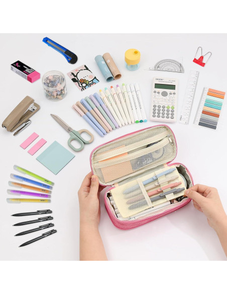 Estuche de Lápices GIFTOXO Rosa Gran Capacidad 23x9.9cm