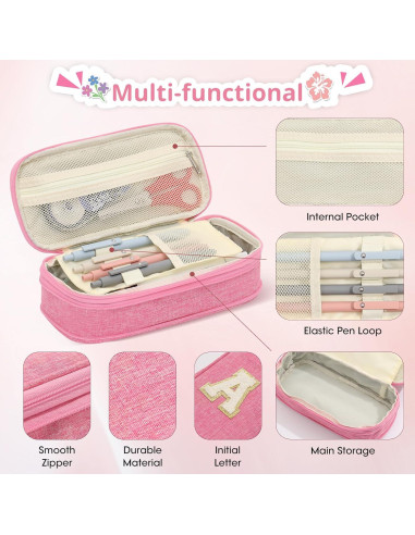 Estuche de Lápices GIFTOXO Rosa Gran Capacidad 23x9.9cm