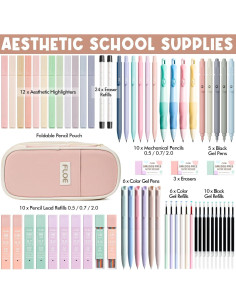 Kit de Suministros Escolares FLOE 65 Piezas Estético Rosa 2