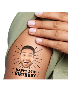 Tatuajes Temporales Personalizados Big Dot Cumpleaños Adulto - Set de 12