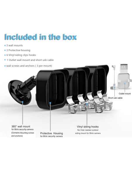 Soporte de Vinilo para Cámara Blink Exterior - Paquete de 3