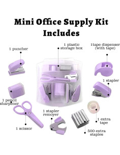 Kit de Suministros de Oficina TourKing 8 Piezas Color Púrpura 2