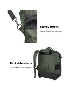 Mochila Rodante MATEIN 17" Verde Resistente al Agua 2