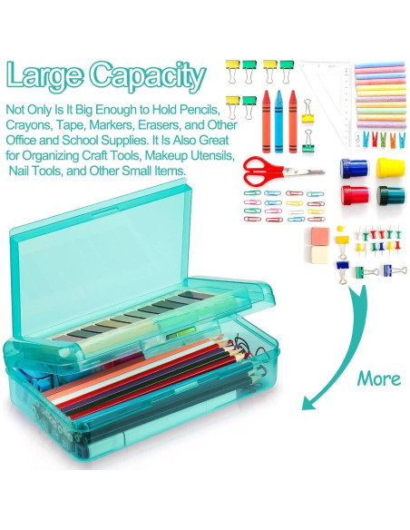 Caja de Lápices Meiikun Verde 2 Compartimentos Plástico