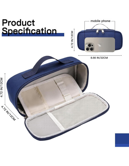 Estuche de Lápices Hsmihair Azul Profundo 25.7x11.4cm Estuche de Lápices Hsmihair Azul Profundo 25.7x11.4cm