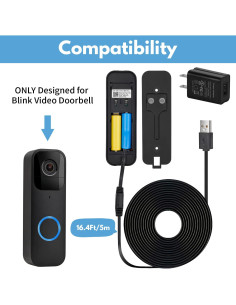 Adaptador de corriente ALERTCAM para timbre Blink 5m resistente 2