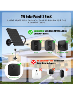 Panel Solar Rhorawill 3 Paquete para Blink Outdoor 4 y XT3 2