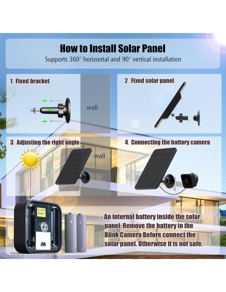 Panel Solar Rhorawill 3 Paquete para Blink Outdoor 4 y XT3