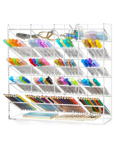 Organizador de bolígrafos MotiMind Acrílico Transparente 21 Compartimentos