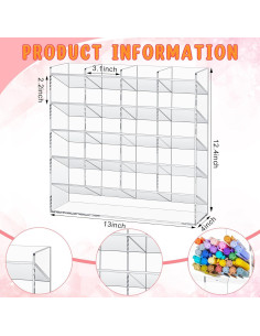 Organizador de bolígrafos MotiMind Acrílico Transparente 21 Compartimentos 2