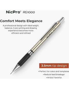 Juego de lápices mecánicos Nicpro 0.7 mm con estuche 2