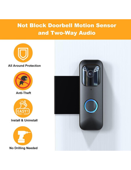 Soporte Antirrobo para Timbre Blink - Fácil Instalación, Negro