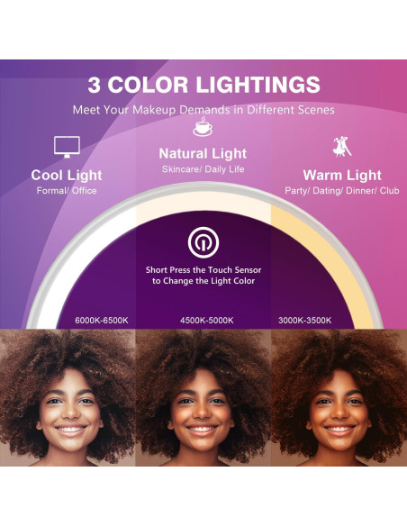 Espejo de Aumento 20X Auxmir con Luz LED y Ventosa