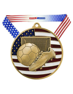 Medalla de Fútbol Oro Decade Awards 1er Lugar con Cinta 6.99cm