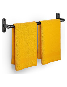 Soporte para Toallas Powools 60 cm Montado en Pared Negro