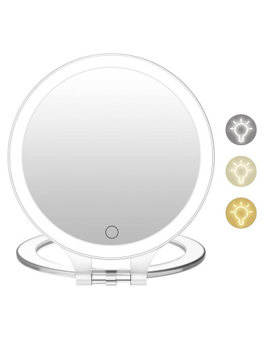 Espejo de Aumento FASCINATE 10X LED Recargable Blanco