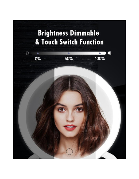 Espejo de Aumento FASCINATE 10X LED Recargable Blanco