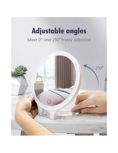 Espejo de Aumento FASCINATE 10X LED Recargable Blanco