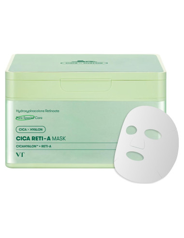 Máscara Facial VT COSMETICS CICA Reti-A 30 Hojas Hidratante