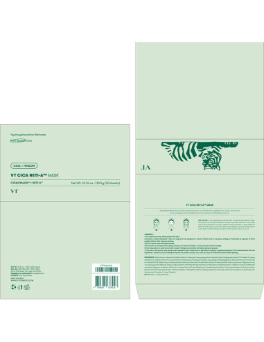 Máscara Facial VT COSMETICS CICA Reti-A 30 Hojas Hidratante