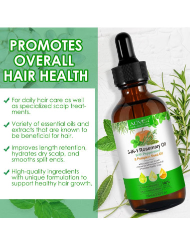 Aceite Crecimiento Capilar Orgánico USJBF 140g - Romero y Menta