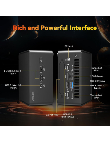 ASUS NUC 14 Pro Mini PC, Intel Core Ultra 7, 32GB RAM, 1TB SSD