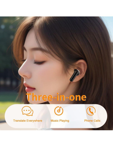 Auriculares Traductores Bluetooth AI 144 Idiomas M10 Negro