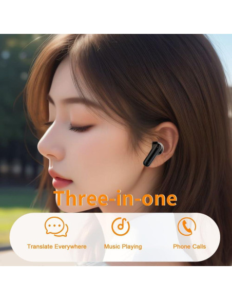 Auriculares Traductores Bluetooth AI 144 Idiomas M10 Negro