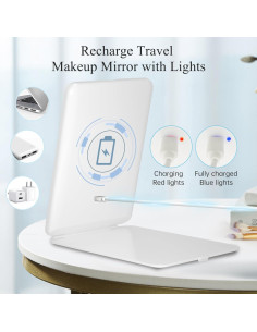 Espejo de Maquillaje de Viaje FUNTOUCH LED 72 Luces Plegable 2