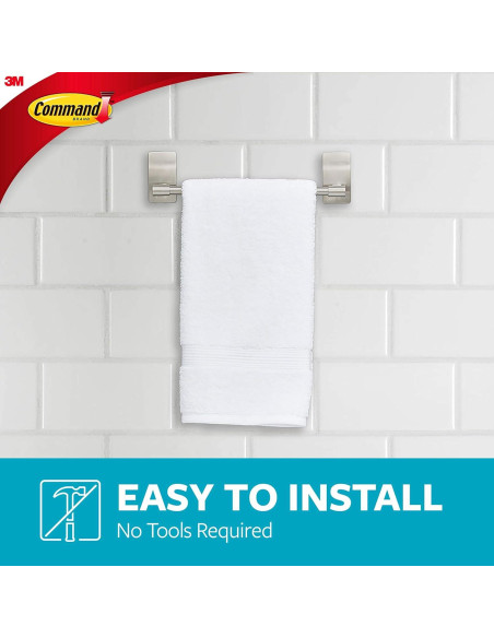 Barra para Toalla de Mano Command Níquel Satinado 22.86 cm