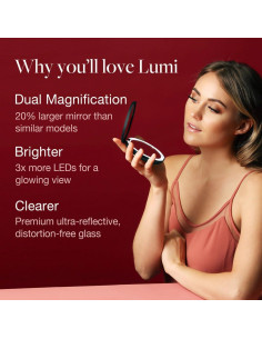 Espejo de Maquillaje Fancii LED 5" Plegable Oro Rosa 1x/10x 2