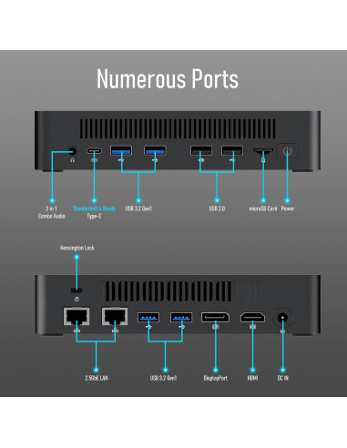 Mini PC Prittec F9, Intel i5-13420H, 16GB RAM, 512GB SSD