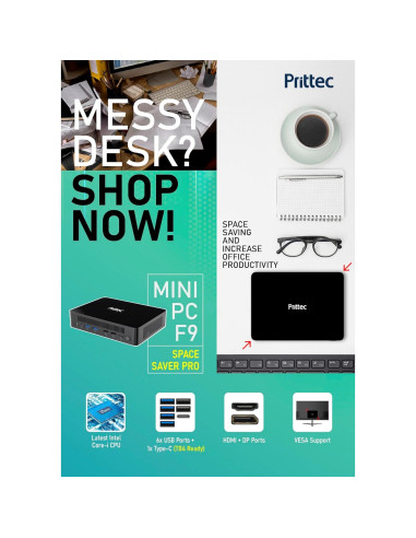 Mini PC Prittec F9, Intel i5-13420H, 16GB RAM, 512GB SSD