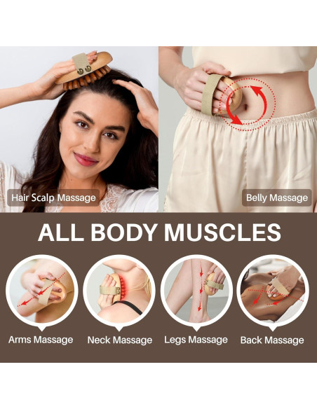 Kit de Masaje de Madera Olaemuo para Celulitis y Drenaje