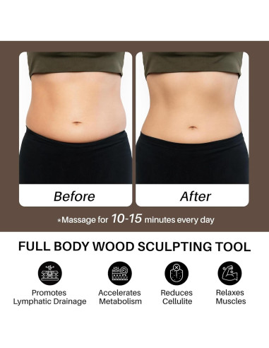 Kit de Masaje de Madera Olaemuo para Celulitis y Drenaje