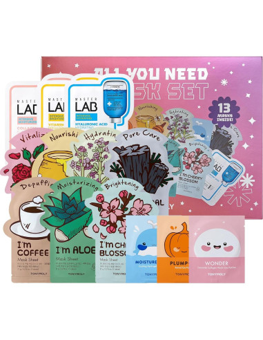 Conjunto de Mascarillas TONYMOLY - 13 Piezas Hidratantes