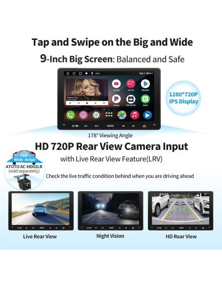 Estéreo de Coche ATOTO A6 PF 9" Android Doble DIN Bluetooth