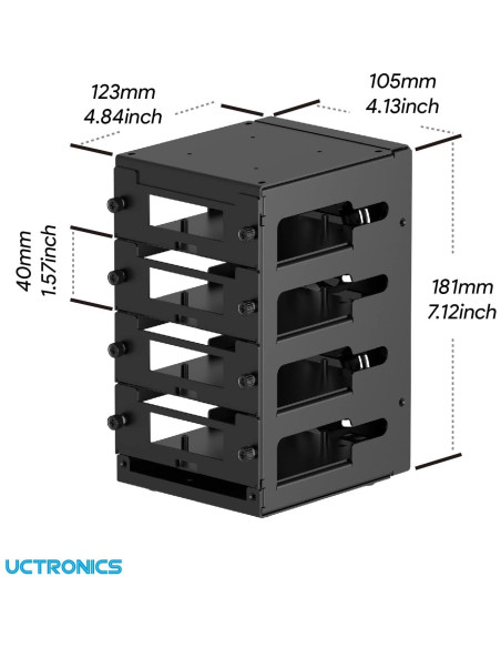 UCTRONICS Caja Clúster Raspberry Pi 4 Capas con Ventiladores