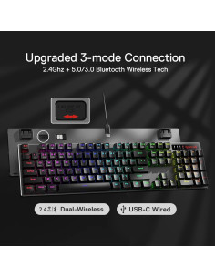 Teclado Gaming Inalámbrico Redragon K556 PRO RGB Mecánico 2