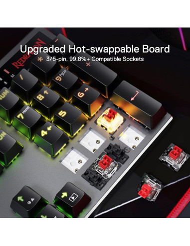 Teclado Gaming Inalámbrico Redragon K556 PRO RGB Mecánico