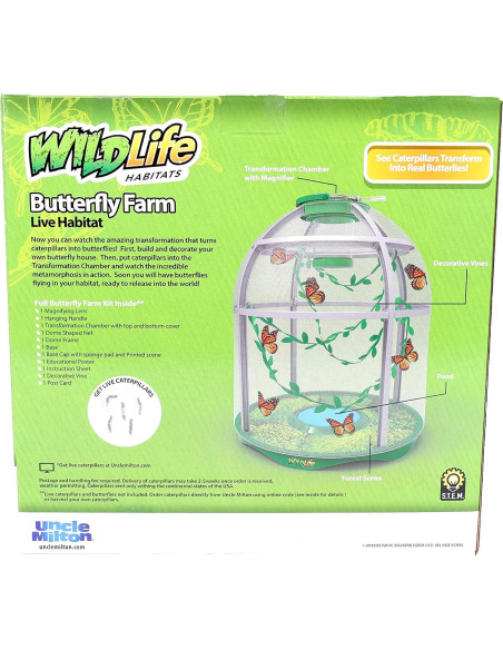Granja de Mariposas Uncle Milton - Kit de Metamorfosis STEM