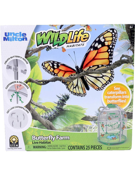 Granja de Mariposas Uncle Milton - Kit de Metamorfosis STEM