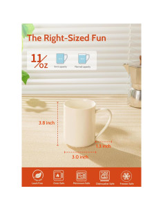 Juego de 6 Tazas de Café Sweese de Porcelana 11 oz 2