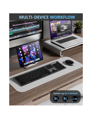 Combo Teclado y Ratón Inalámbrico VssoPlor Gris Espacial
