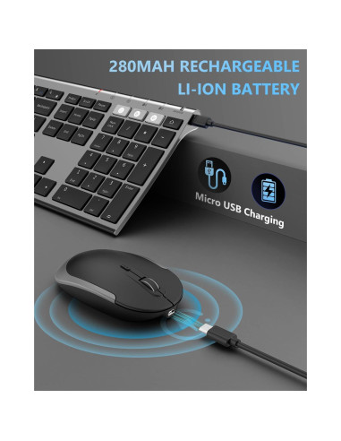 Combo Teclado y Ratón Inalámbrico VssoPlor Gris Espacial