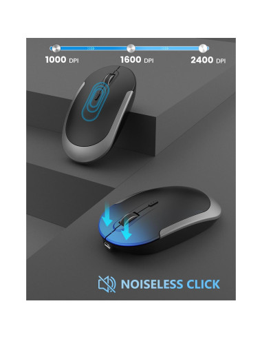 Combo Teclado y Ratón Inalámbrico VssoPlor Gris Espacial