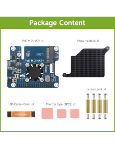 Adaptador NVME PCIe a M.2 PoE para Raspberry Pi 5 2