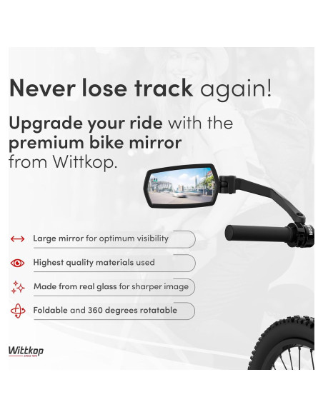 Espejo de Bicicleta Wittkop Izquierda HD Plegable 360